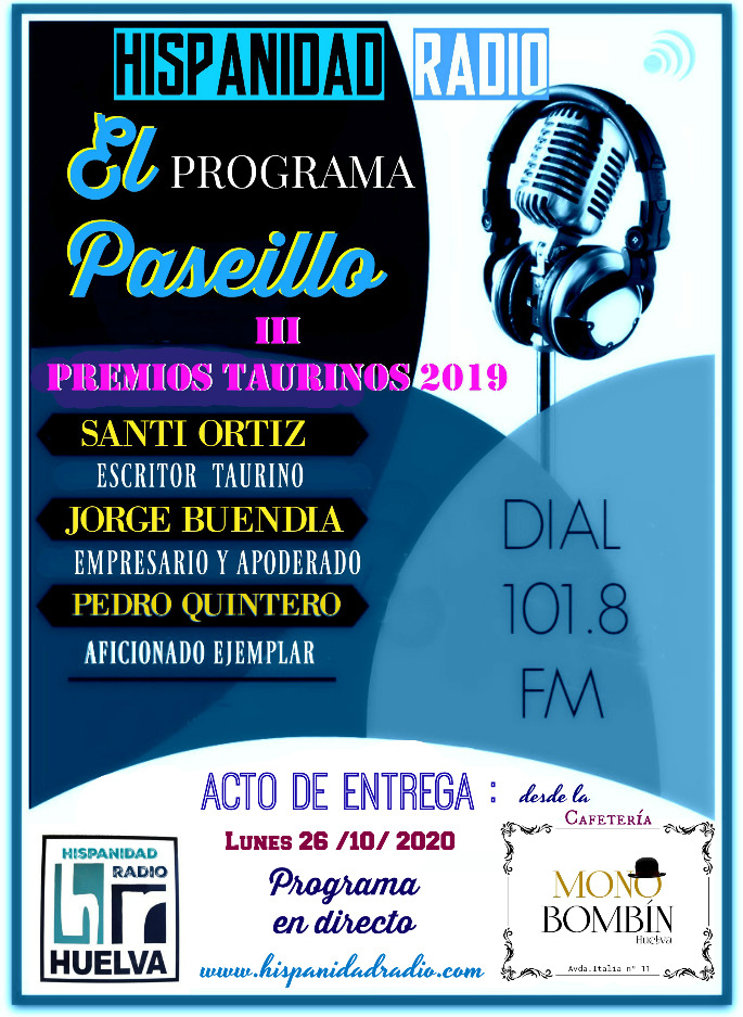 El Paseillo 26-10-2020 Entrega premios 2019